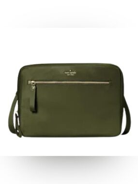 Kate Spade Enchanted Green Nylon Laptop Sleeve Messenger Bag